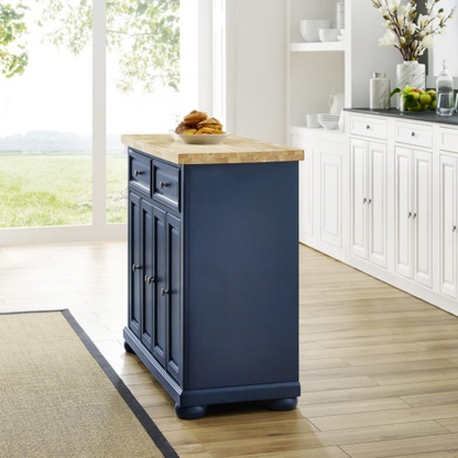CROSLEY KF30031ANV MADISON 42 INCH TRANSITIONAL DESIGN KITCHEN ISLAND - NAVY - KF30031ANV
