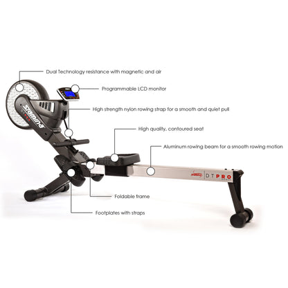 Stamina Products DT Pro Power Air and Magnetic Resistance Rowing Fitness Machine - 317237