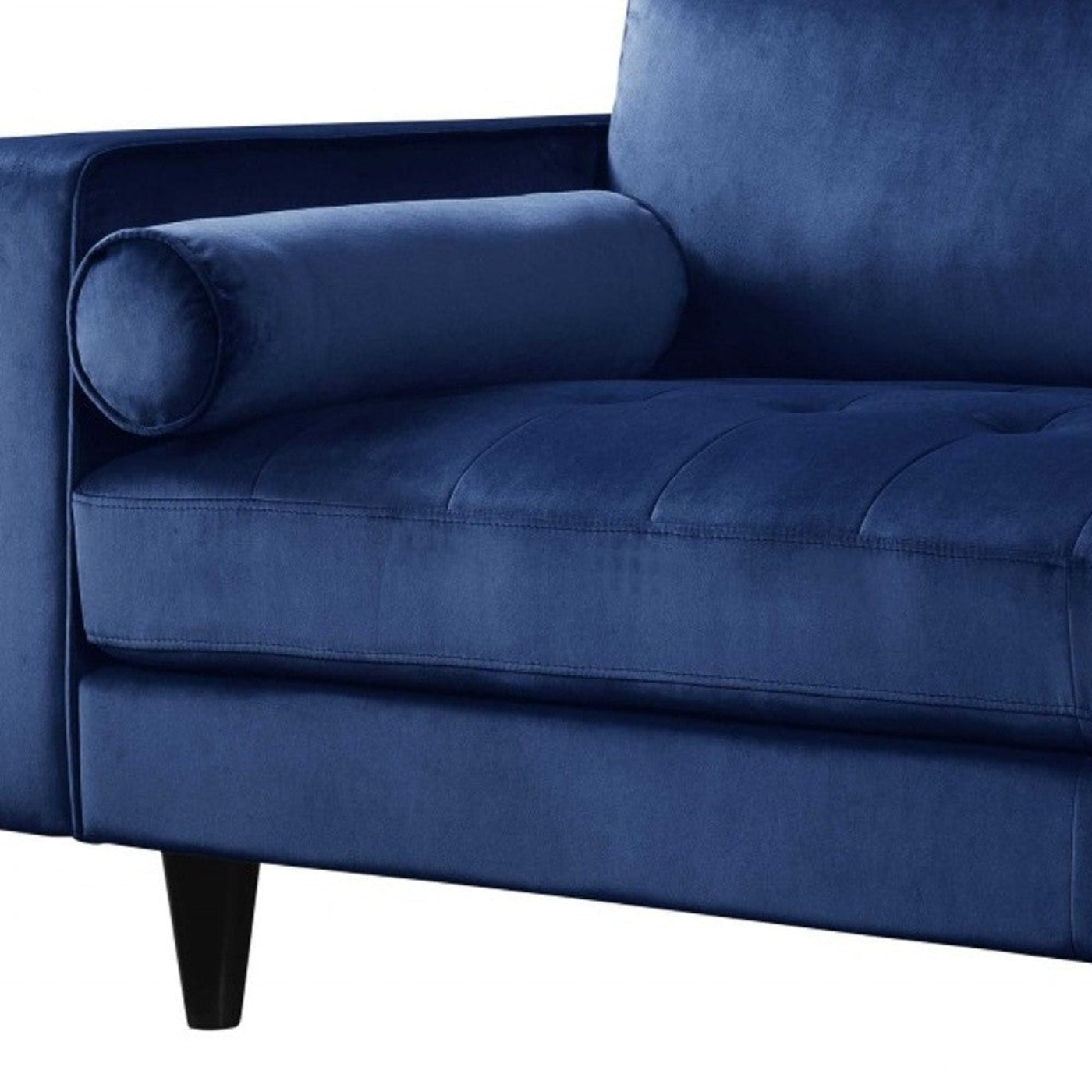 Modway Furniture 88" Navy Blue Velvet Sofa with Sleek Black Legs - Elegant Comfort for Modern Living Rooms! - 318808-HOMEROOTS