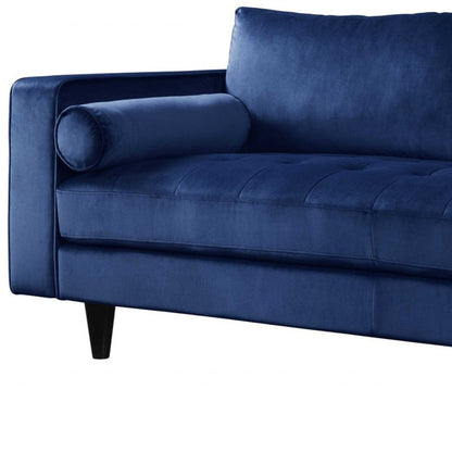Modway Furniture 88" Navy Blue Velvet Sofa with Sleek Black Legs - Elegant Comfort for Modern Living Rooms! - 318808-HOMEROOTS
