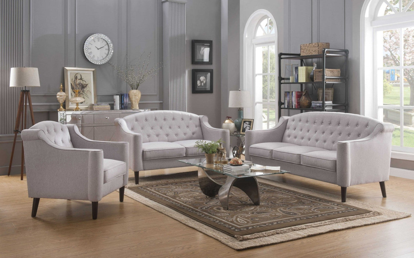 Modway Furniture 73" Cream Fabric Sofa with Elegant Dark Brown Legs - Perfect Blend of Comfort and Style for Your Home - 318824-HOMEROOTS
