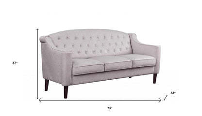 Modway Furniture 73" Cream Fabric Sofa with Elegant Dark Brown Legs - Perfect Blend of Comfort and Style for Your Home - 318824-HOMEROOTS