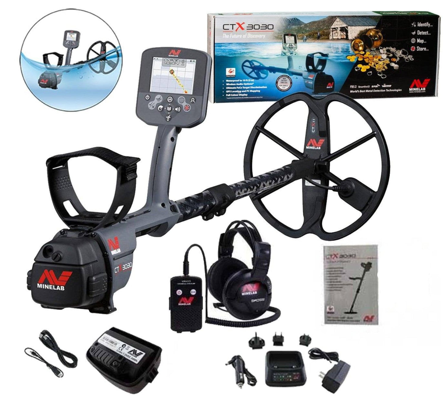 Minelab CTX 3030 Waterproof Metal Detector - 3228-0101-gear