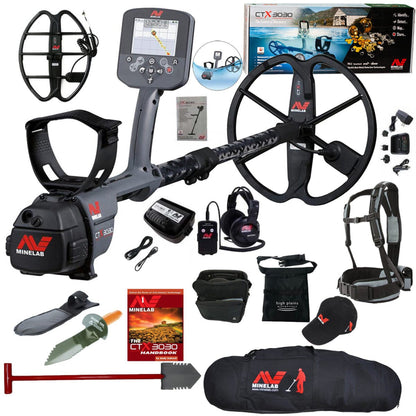 Minelab CTX 3030 Waterproof Metal Detector, 17" Coil with FREE Gear Digger and Shovel - 3228-0101-digger-shovel-bundle