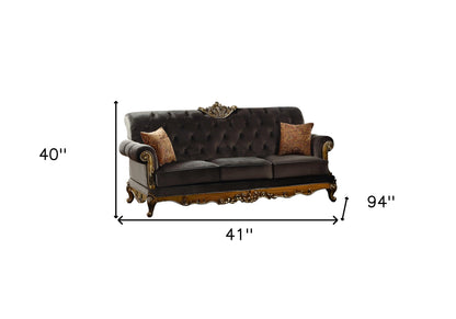 Modway Furniture 41" Charcoal Fabric Sofa with Champagne Legs - Elegant Modern Design for Stylish Living Spaces - 347273-HOMEROOTS