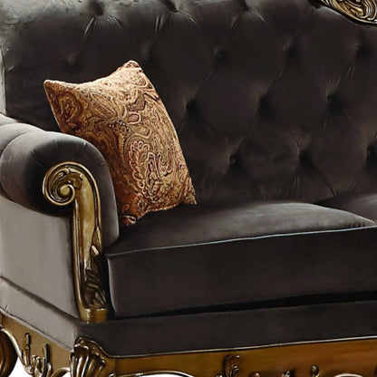 Modway Furniture 41" Charcoal Fabric Sofa with Champagne Legs - Elegant Modern Design for Stylish Living Spaces - 347273-HOMEROOTS