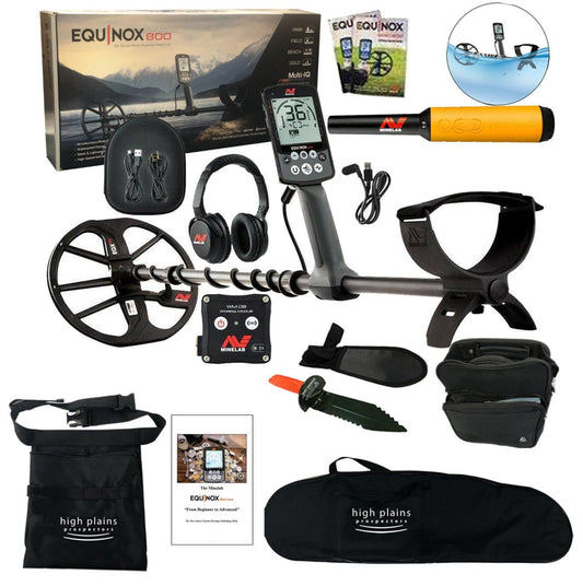 Minelab Equinox 800 Metal Detector Bundle, Pro-Find 35 Pointer with Clive James Clynick Handbook - 3720-0002-A-book-bundle