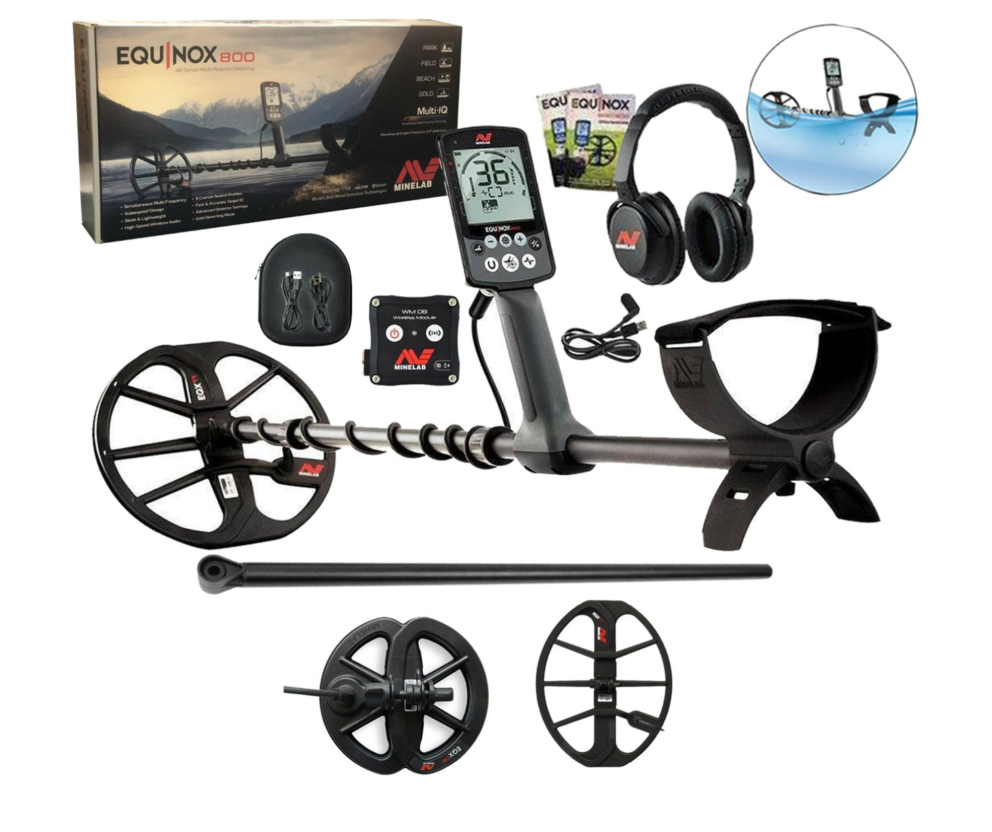 Minelab Equinox 800 Metal Detector Boost Bundle - 3720-0002-mfg-boost