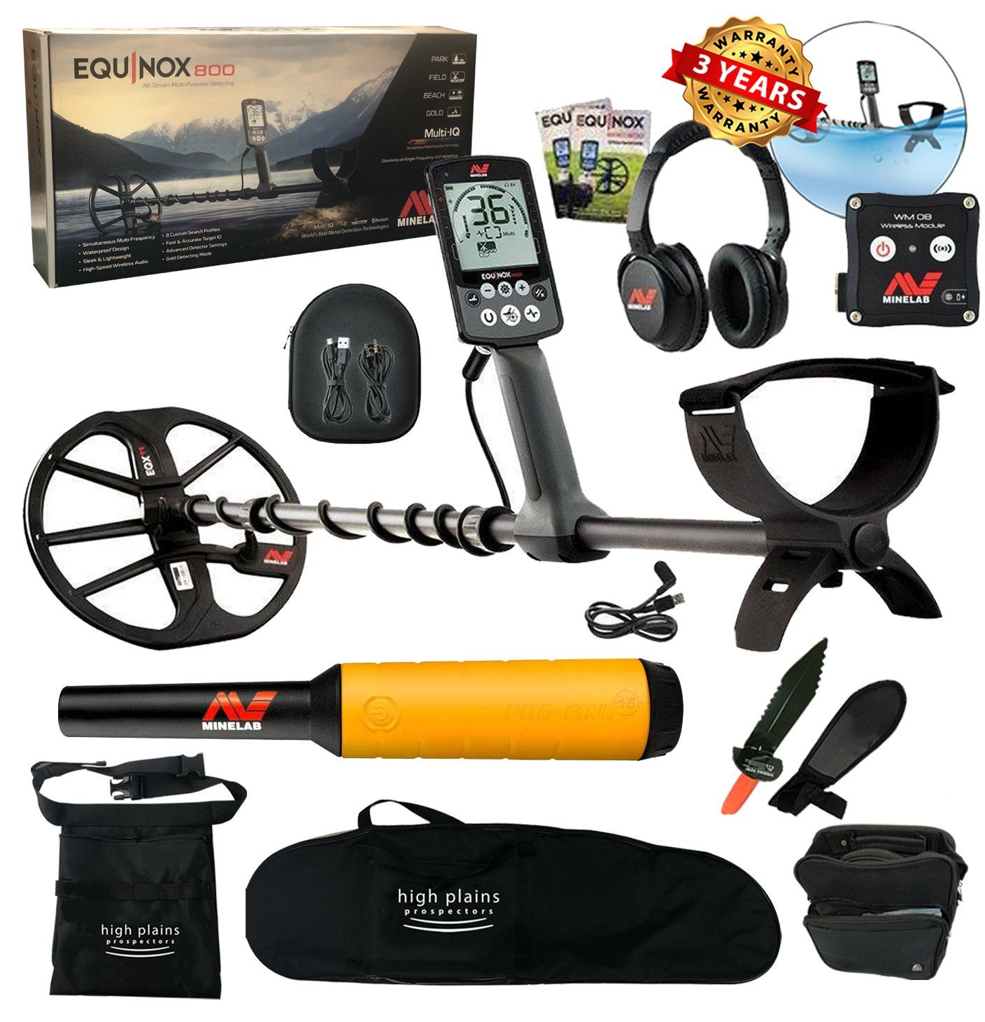 Minelab Equinox 800 Metal Detector Enterprise Bundle with Pro-find 15 - 3720-0002-enterprise-pf15-bundle