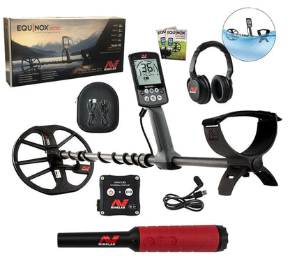 Minelab Equinox 800 Waterproof Metal Detector and Pro-Find 40 Pinpointer - 3720-0002-PF40