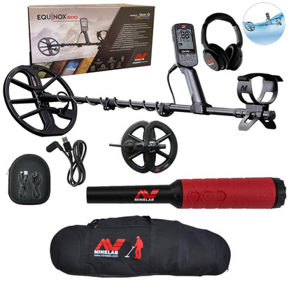 Minelab Equinox 900 Metal Detector - Two Coils, Wireless Headphones, Pro-Find 40 Pointer, and Carry Bag - 3720-0006-PF40-Carry