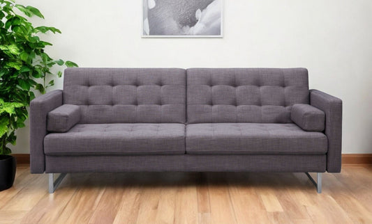 Modway Furniture 80" Gray Fabric Sofa with Sleek Silver Legs - Stylish Comfort for Your Modern Living Space! - 372115-HOMEROOTS