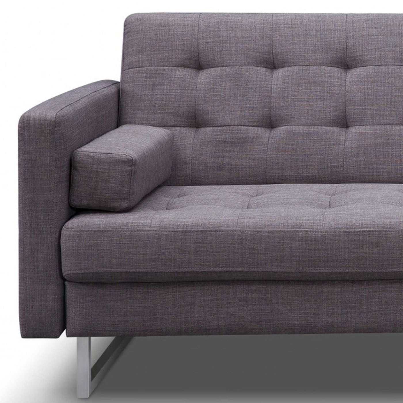 Modway Furniture 80" Gray Fabric Sofa with Sleek Silver Legs - Stylish Comfort for Your Modern Living Space! - 372115-HOMEROOTS