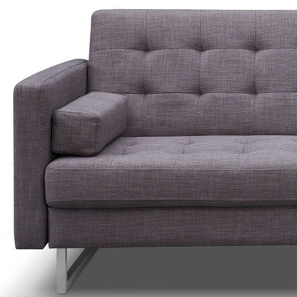 Modway Furniture 80" Gray Fabric Sofa with Sleek Silver Legs - Stylish Comfort for Your Modern Living Space! - 372115-HOMEROOTS