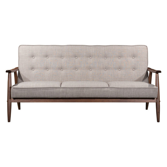 Modway Furniture 69" Beige Polyester Sofa with Stylish Brown Legs - Contemporary Comfort for Any Living Space - 396458-HOMEROOTS