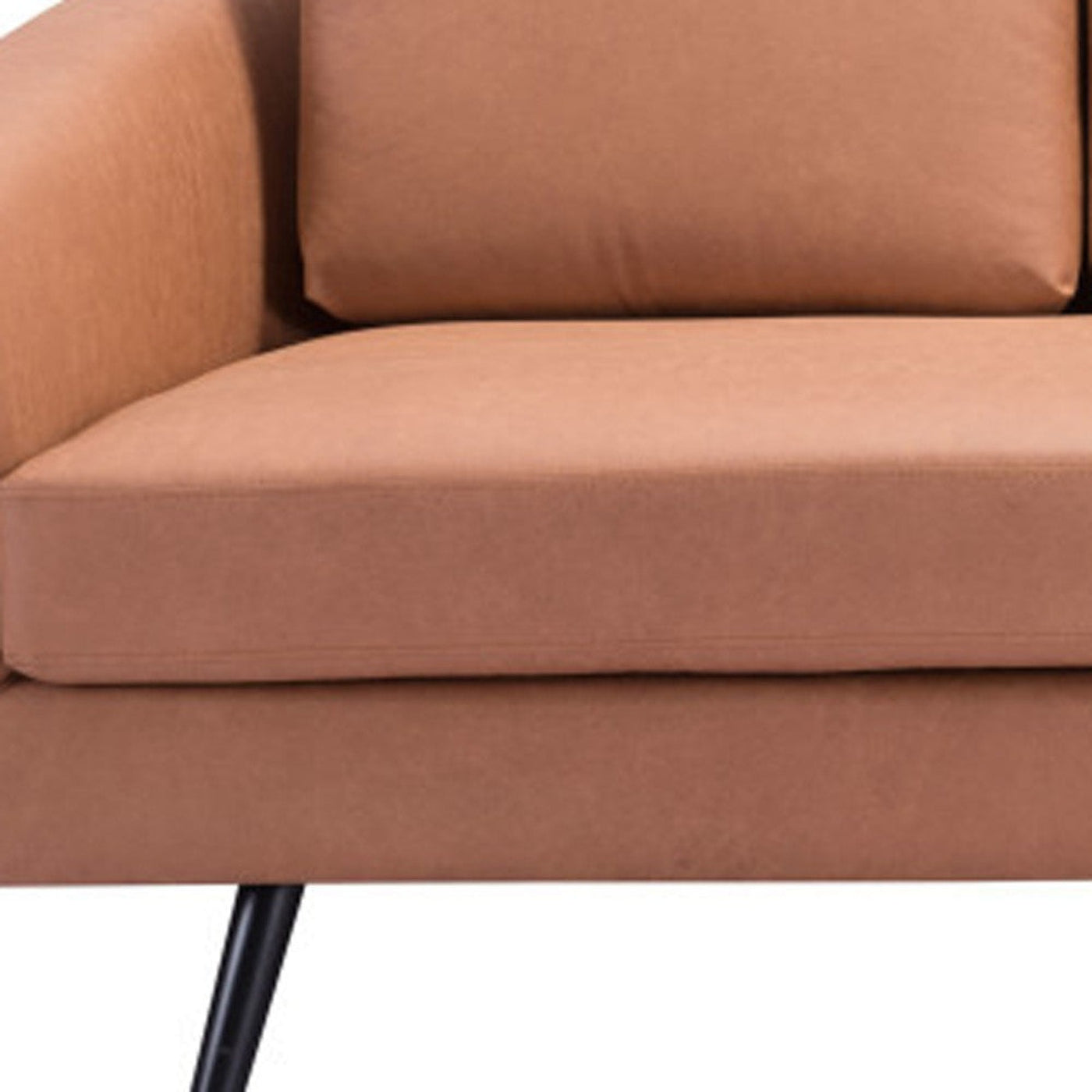 Modway Furniture 79" Stylish Brown Faux Leather Sofa with Black Legs - Durable Comfort for Modern Living Rooms - 396463-HOMEROOTS