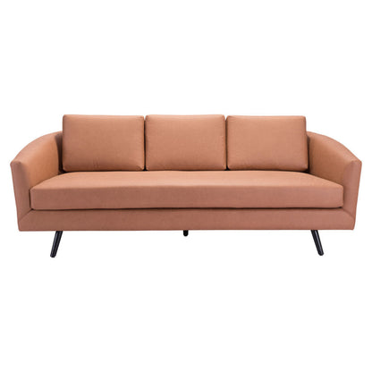 Modway Furniture 79" Stylish Brown Faux Leather Sofa with Black Legs - Durable Comfort for Modern Living Rooms - 396463-HOMEROOTS