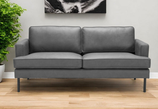 Modway Furniture 72" Gray Polyester Sofa with Chic Black Legs - Stylish Comfort for Modern Living Spaces! - 396467-HOMEROOTS