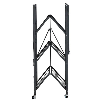 Origami 4 Pack 4 Tier Folding Garage Shelves Heavy Duty Shelving with Wheels - 415228
