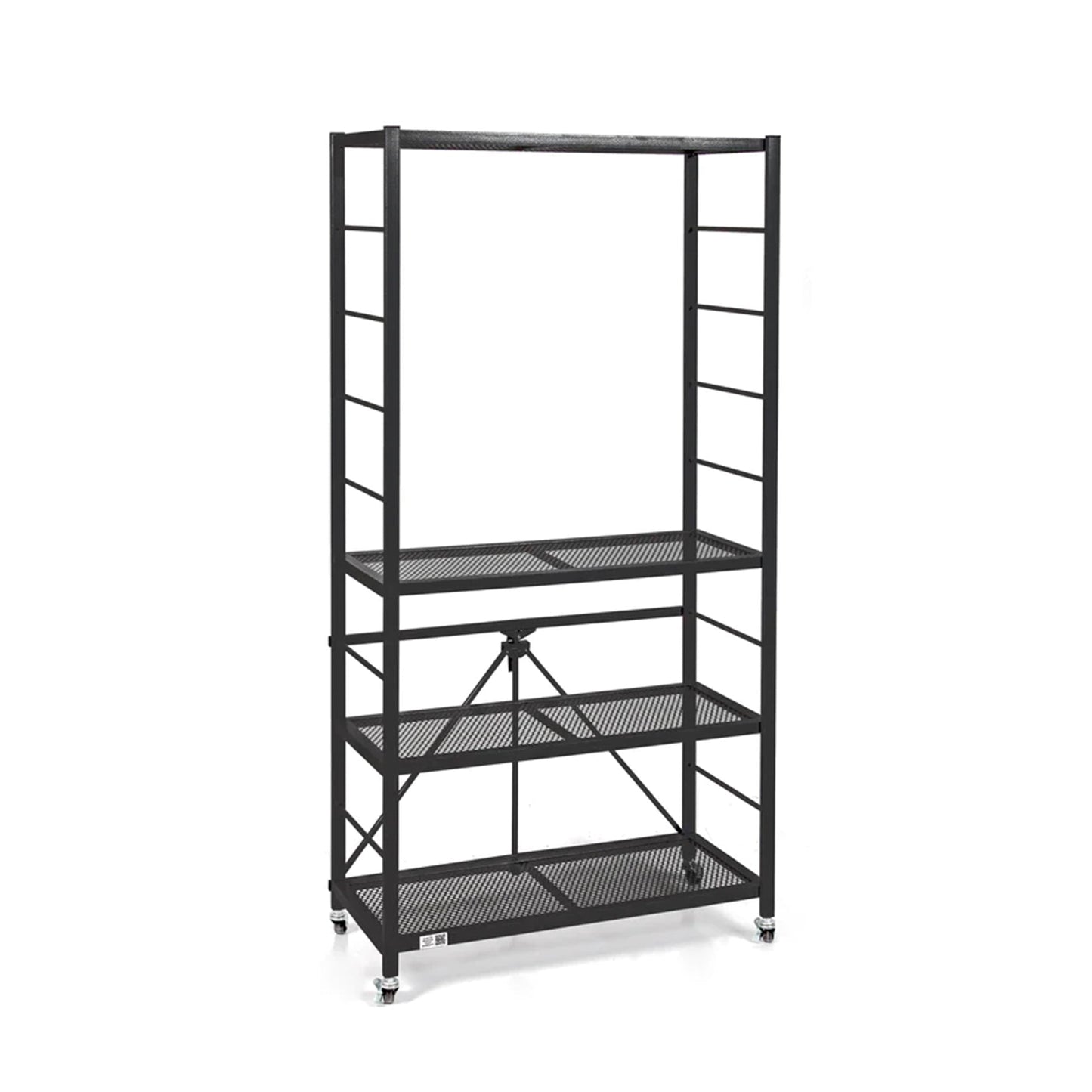 Origami 4 Pack Folding Steel Storage Rack, Adjustable Shelves, R2 Series, Black - 415216