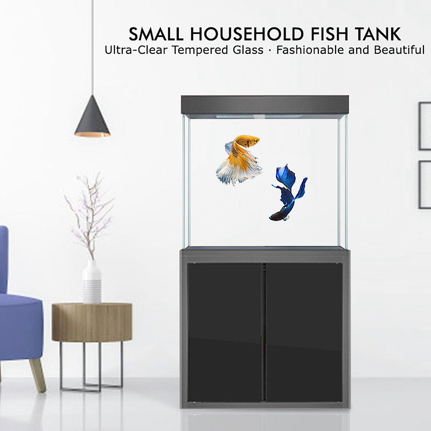 Aqua Dream 50 Gallon Tempered Glass Aquarium Black  AD-860-ABK