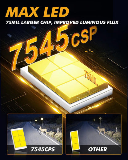 Auxbeam 9005+9006 LED Headlight Bulbs 240W 40000LM GX-ULTRA Series 6500K Cool White | 4 Bulbs - GP00010784