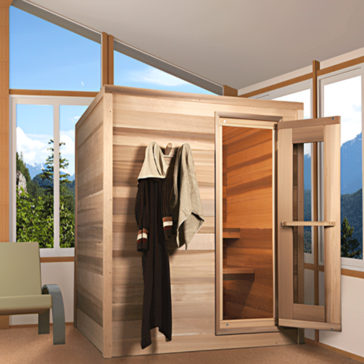 Dundalk LeisureCraft Clear Cedar Indoor Cabin Sauna - LS460