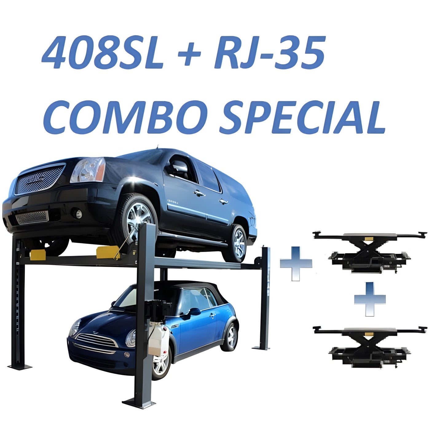 Atlas PREMIUM 408SL 4 Post Lift + RJ35 Sliding Jacks Combo - ATEATTD-408SL-COMBO-FPD