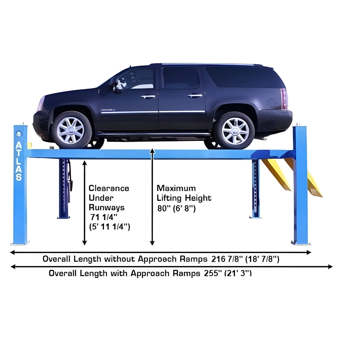Atlas 414 14,000 LB 4-Post Lift + RJ8 Jacks Combo - ATEATTD-414-COMBO-FPD