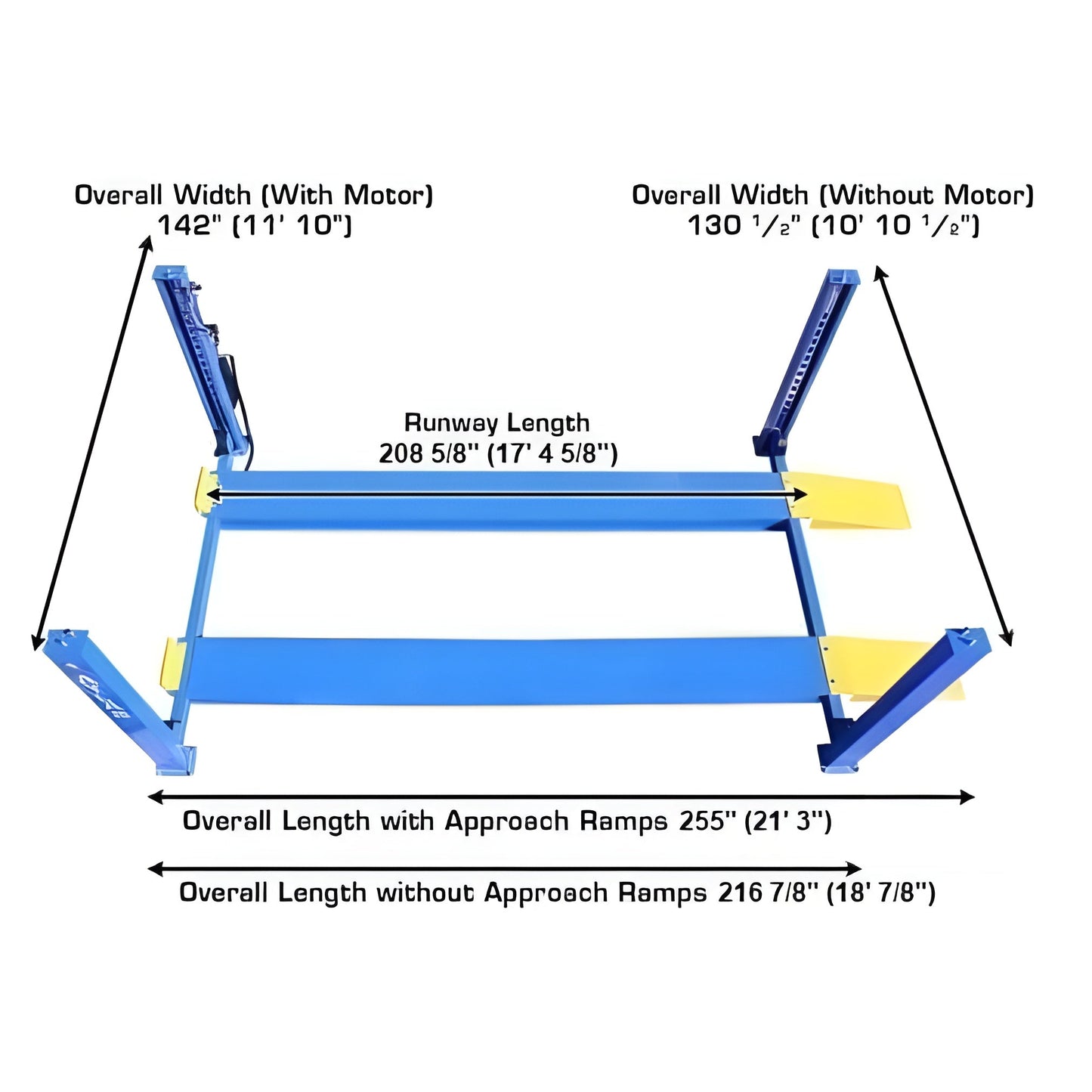 Atlas 414 14,000 LB 4-Post Lift + RJ8 Jacks Combo - ATEATTD-414-COMBO-FPD