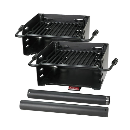 Pilot Rock H-16 B6X2 Park Style Outdoor BBQ Charcoal Grill w/ Swivel, 2 Pack - 415871