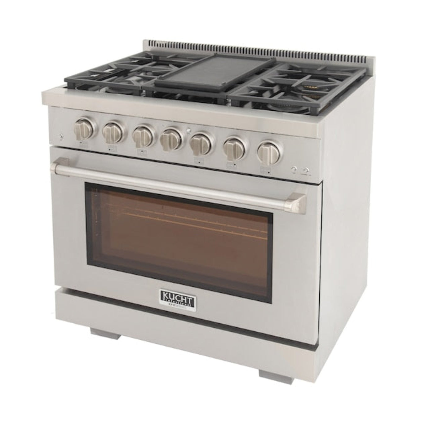 Kucht Professional 36" 5.2 cu. ft. Propane Gas Range in Stainless Steel with True Simmer Burners, KFX3600X/LP-S - KFX3600X/LP-S