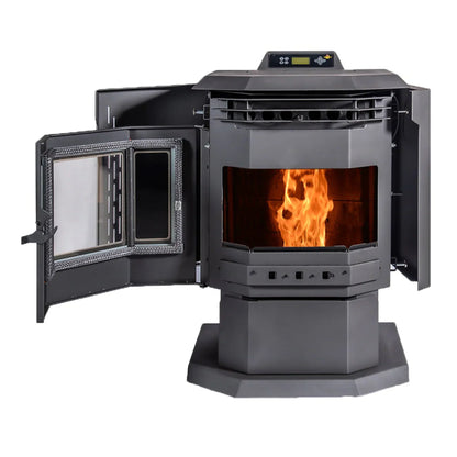 ComfortBilt Pellet Stove with Stainless Steel Trim - HP21-Black-SS