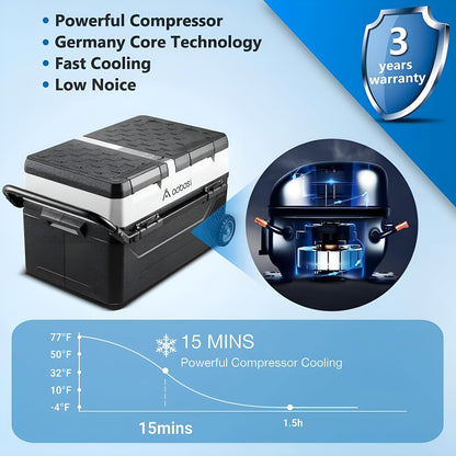 AOBOSI Portable Refrigerator on Wheels Dual Door Dual Zone 45qt/42L - J42