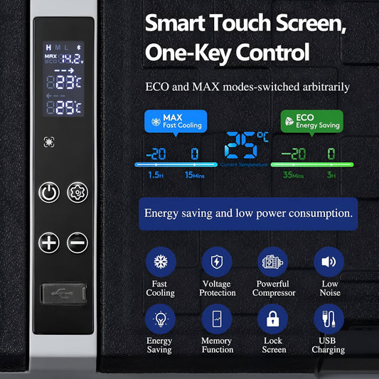 AOBOSI Portable Refrigerator on Wheels Dual Door Dual Zone 45qt/42L - J42