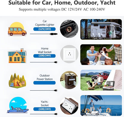 AOBOSI Portable Refrigerator on Wheels Dual Door Dual Zone 45qt/42L - J42