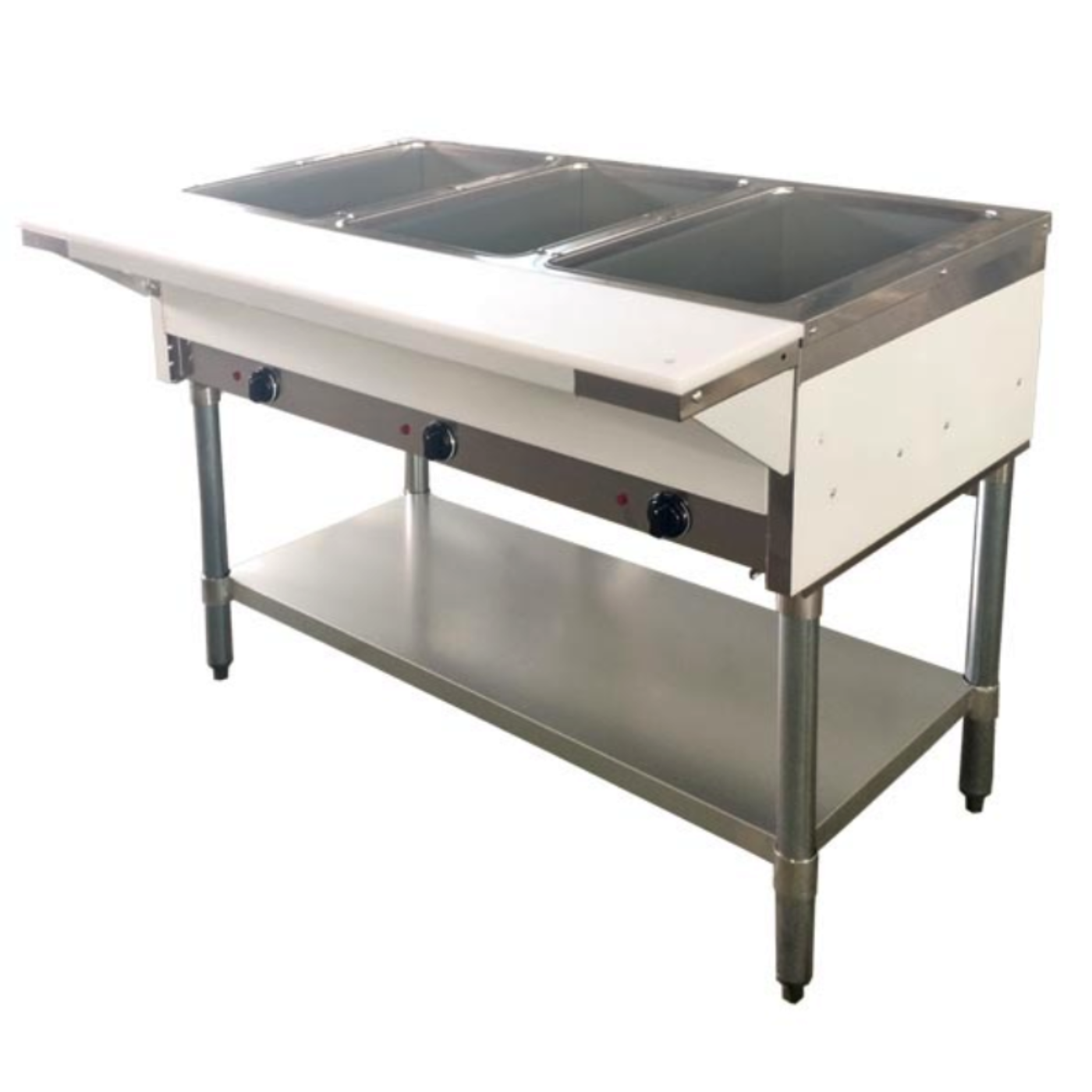 Chef AAA - FW-CN-0003-H, Commercial 44" Electric Steam Table with 3 Pan Size Tray - FW-CN-0003-H