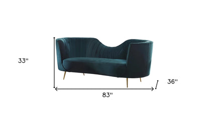 Modway Furniture 83" Luxurious Green Velvet Curved Sofa with Silver Metal Legs - Stylish Comfort for Your Home Decor - 480903-HOMEROOTS