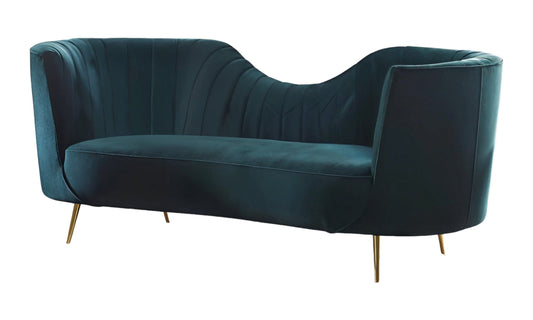 Modway Furniture 83" Luxurious Green Velvet Curved Sofa with Silver Metal Legs - Stylish Comfort for Your Home Decor - 480903-HOMEROOTS