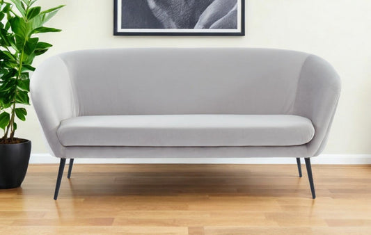 Modway Furniture 75" Light Gray Sofa with Stylish Black Legs - Durable, Comfortable Seating for Modern Living Spaces - 480908-HOMEROOTS