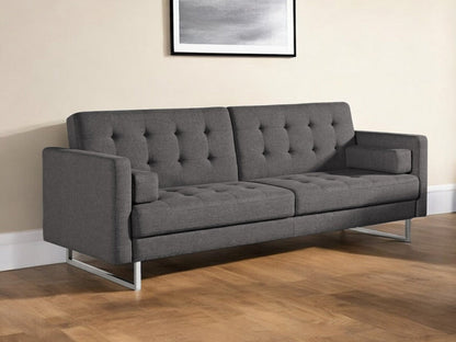 Modway Furniture 87" Gray Sleeper Sofa - Contemporary Design with Silver Legs, Soft Upholstery & Stylish Comfort - 480911-HOMEROOTS