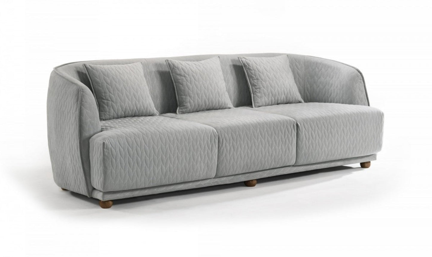 Modway Furniture 85" Luxurious Gray Geometric Sofa with Toss Pillows & Chic Brown Legs - Comfortable & Stylish Design! - 480914-HOMEROOTS