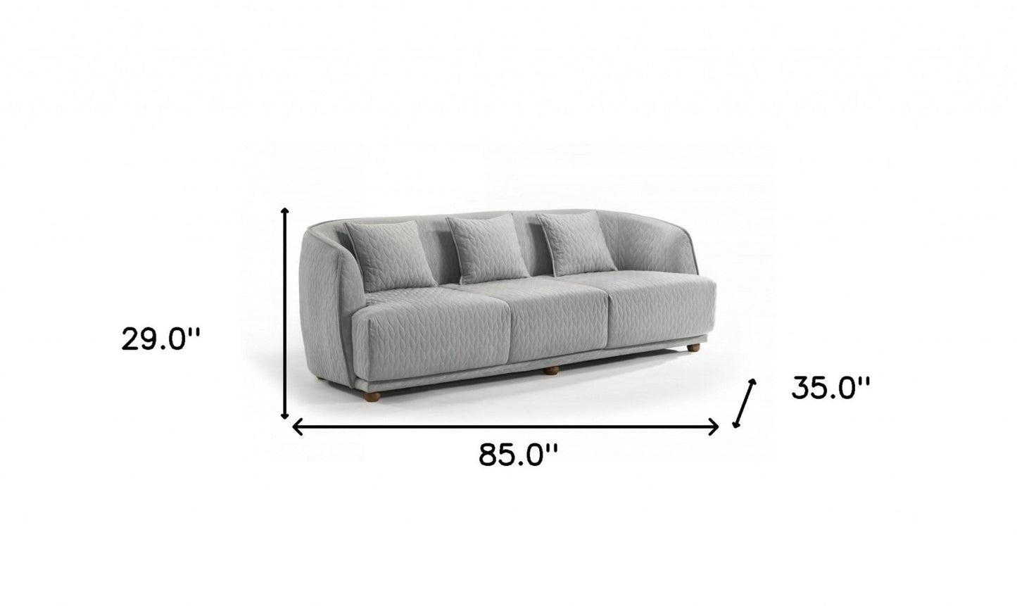 Modway Furniture 85" Luxurious Gray Geometric Sofa with Toss Pillows & Chic Brown Legs - Comfortable & Stylish Design! - 480914-HOMEROOTS