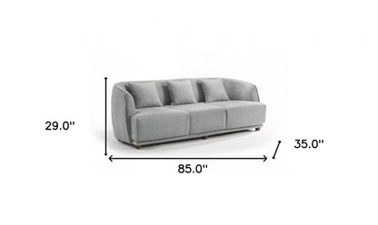 Modway Furniture 85" Luxurious Gray Geometric Sofa with Toss Pillows & Chic Brown Legs - Comfortable & Stylish Design! - 480914-HOMEROOTS