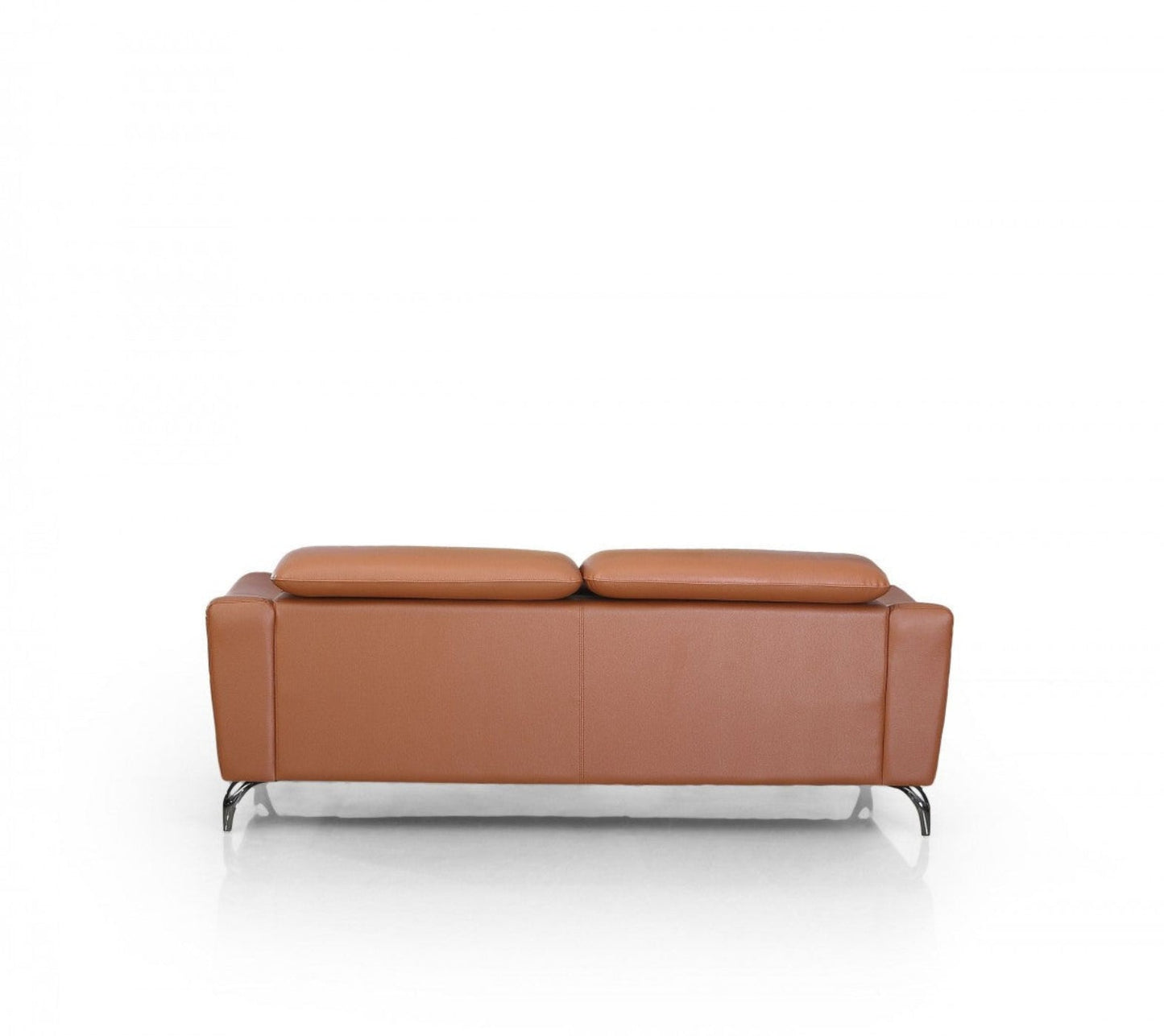 Modway Furniture 80" Brown Genuine Leather Sofa - Luxurious Comfort, Silver Legs & Contemporary Elegance for Your Home - 480920-HOMEROOTS