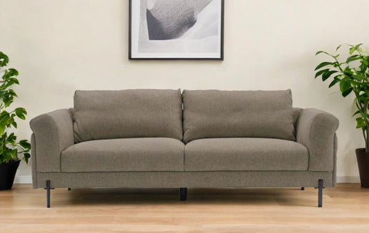 Modway Furniture 84" Beige Sofa with Black Legs - Stylish Comfort, Durable Upholstery & Contemporary Design Centerpiece - 480929-HOMEROOTS