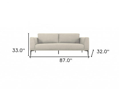 Modway Furniture 87" Beige Sofa with Contemporary Black Legs - Luxurious, Durable, and Stylish Furniture Centerpiece - 480932-HOMEROOTS