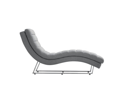 Modway Furniture 26" Gray Sofa Chaise - Modern Armless Design with Silver Legs, Soft Polyester & Stylish Tufted Detail - 482889-HOMEROOTS