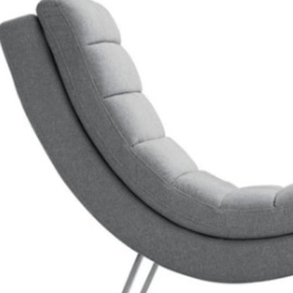 Modway Furniture 26" Gray Sofa Chaise - Modern Armless Design with Silver Legs, Soft Polyester & Stylish Tufted Detail - 482889-HOMEROOTS