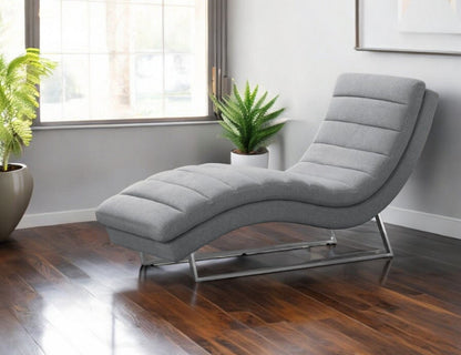Modway Furniture 26" Gray Sofa Chaise - Modern Armless Design with Silver Legs, Soft Polyester & Stylish Tufted Detail - 482889-HOMEROOTS